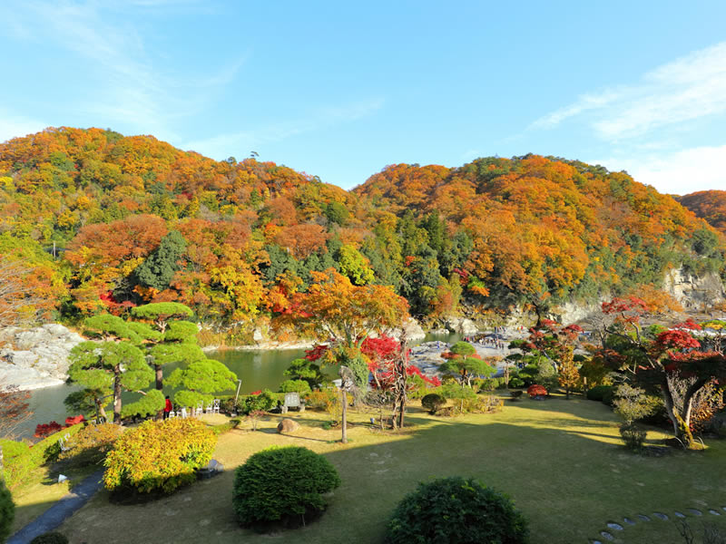 紅葉スポット長生館庭園